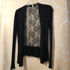 Pretty black cardigan with lace back
